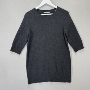 Vince 100% Cashmere Sweater Womens Small Gray Tunic Minimalist Quiet Luxury